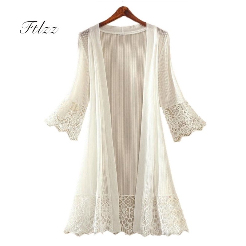 Women Patchwork Lace Jacket Summer Fashion Causal 3/4 Sleeved Transparent Long Jackets Ladies Slim Cardigan Coats 210525
Women Patchwork Lace Jacket Summer Fashion Causal 3/4 Sleeved Transparent Long Jackets Ladies Slim Cardigan Coats 210525