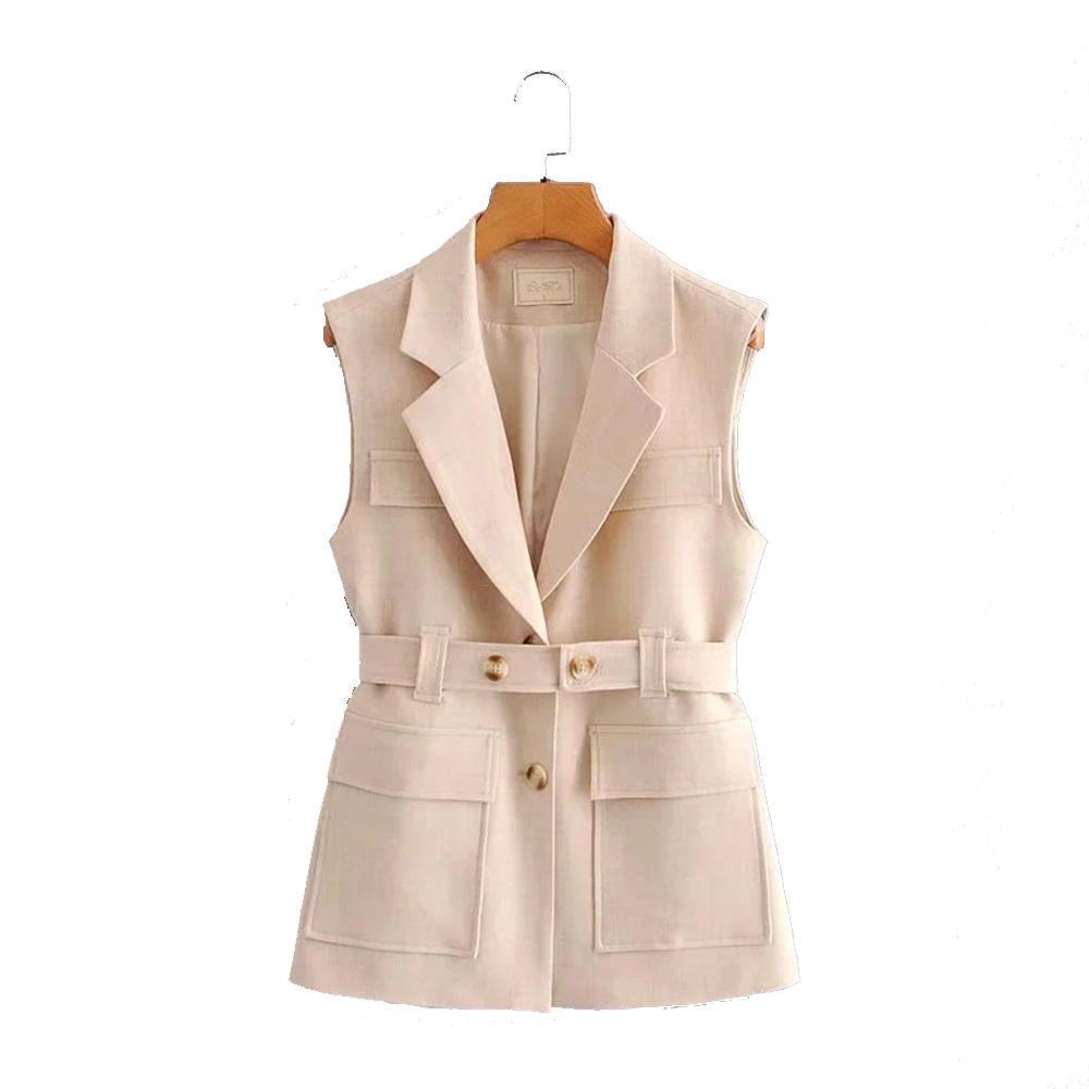 Elegant Tooling Style Women Fashion Solid Color Single-Breasted Belt Vest Coat Vintage Sleeveless Outerwear Female Chic Top 210520, Pink
Elegant Tooling Style Women Fashion Solid Color Single-Breasted Belt Vest Coat Vintage Sleeveless Outerwear Female Chic Top 210520, Pink