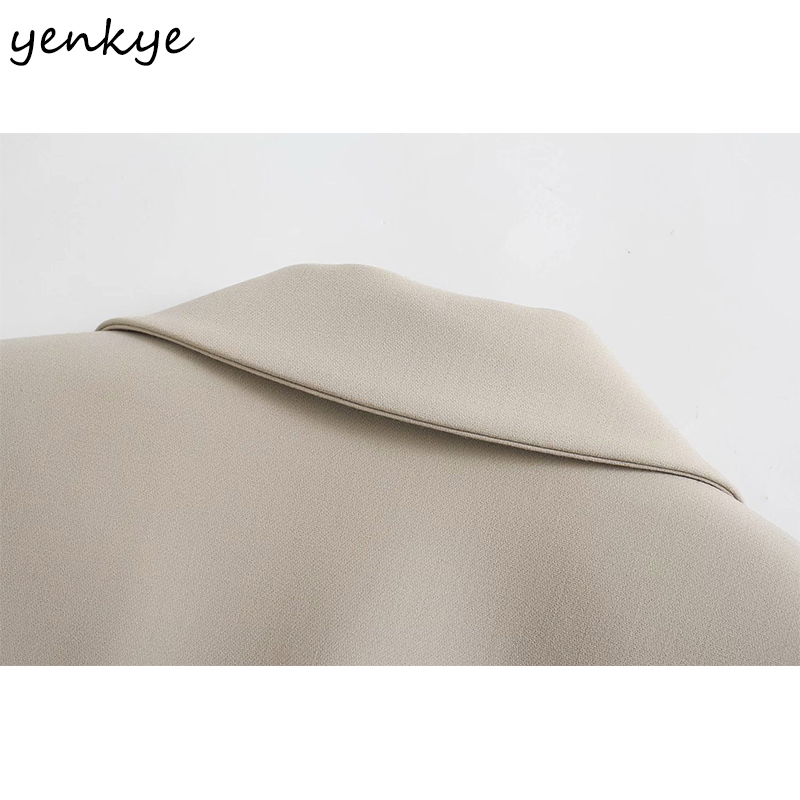 Fashion Women Solid Cropped Blazer Mujer Long Sleeve Notched Collar Office Elegant Suit Jacket Plus Size Short Tops 210430