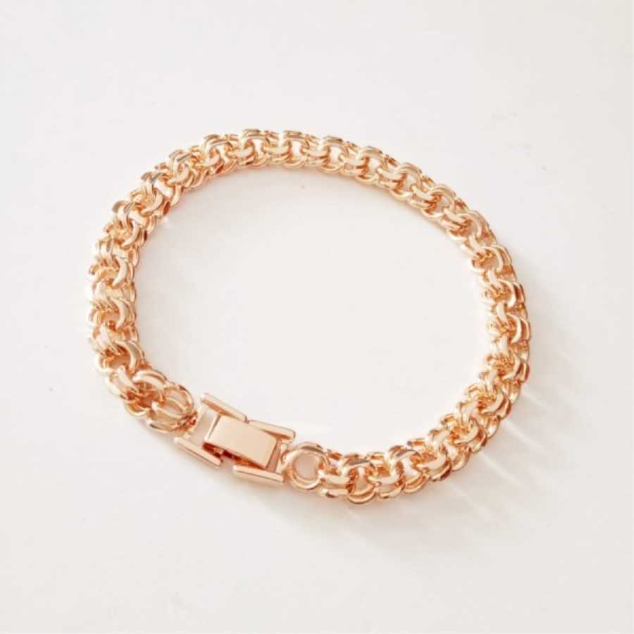Rose Jewelry A Form of Weaving Long 7MM Wide Hand Catenary Gold Color Bracelet Men and Women designer bracelet women luxury jewelry gold mens love bra - view 5