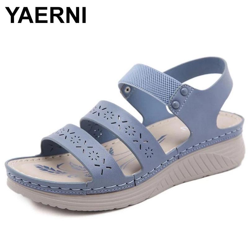 Sandals YAERNI Ladies Peep Toe Round Wedge 2021 Summer Soft Leather Low-top Hollow Breathable Women's Platform Casual, Black
Sandals YAERNI Ladies Peep Toe Round Wedge 2021 Summer Soft Leather Low-top Hollow Breathable Women's Platform Casual, Black