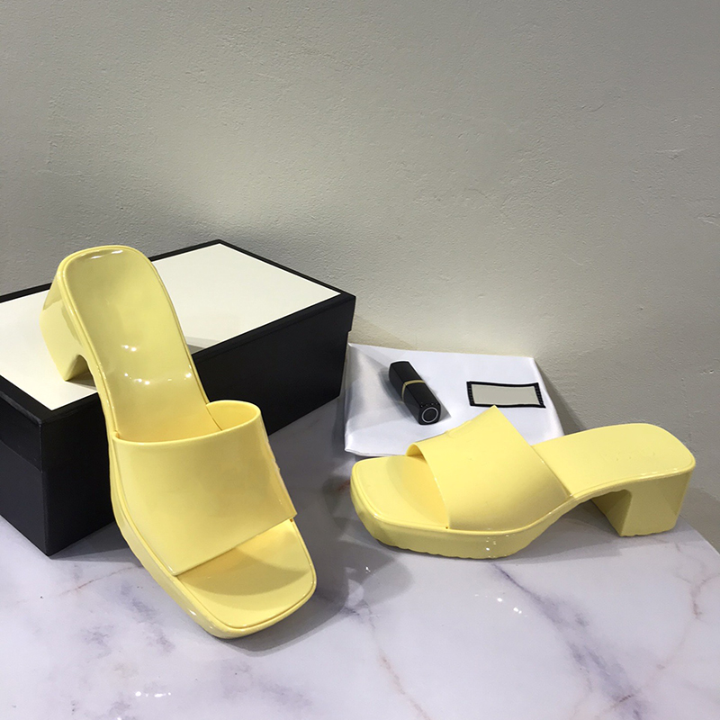 Designer Sandals Women High Heels Rubber Slide Sandal Platform Slipper Chunky 2.4"heel height Shoes Summer Embossed Flip Flops with box-4, Black 
Designer Sandals Women High Heels Rubber Slide Sandal Platform Slipper Chunky 2.4"heel height Shoes Summer Embossed Flip Flops with box-4, Black