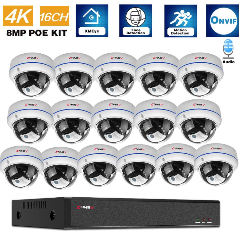 Wireless Camera Kits 4K Ultra HD POE IP Dome Set 16CH CCTV Security System 8MP 8CH NVR Kit Outdoor Waterproof Video Surveillance
Wireless Camera Kits 4K Ultra HD POE IP Dome Set 16CH CCTV Security System 8MP 8CH NVR Kit Outdoor Waterproof Video Surveillance