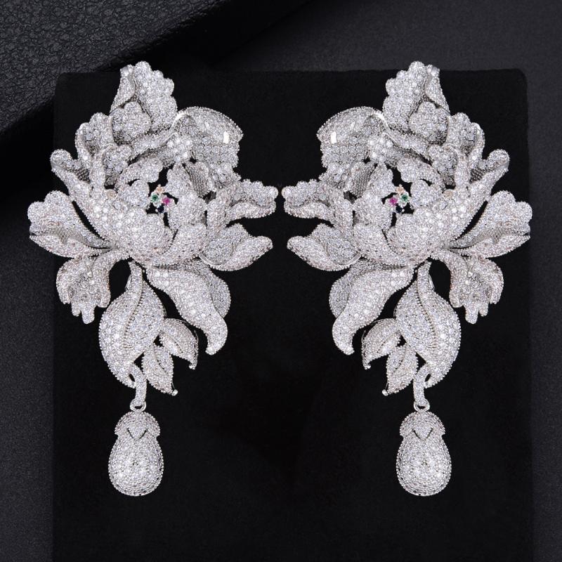 Dangle & Chandelier GODK 76mm Luxury Peony Flower Blossom Cubic Zirconia Women Statement Long Drop Earring Wedding Party Bridal Fringed Jewe, Silver
Dangle & Chandelier GODK 76mm Luxury Peony Flower Blossom Cubic Zirconia Women Statement Long Drop Earring Wedding Party Bridal Fringed Jewe, Silver