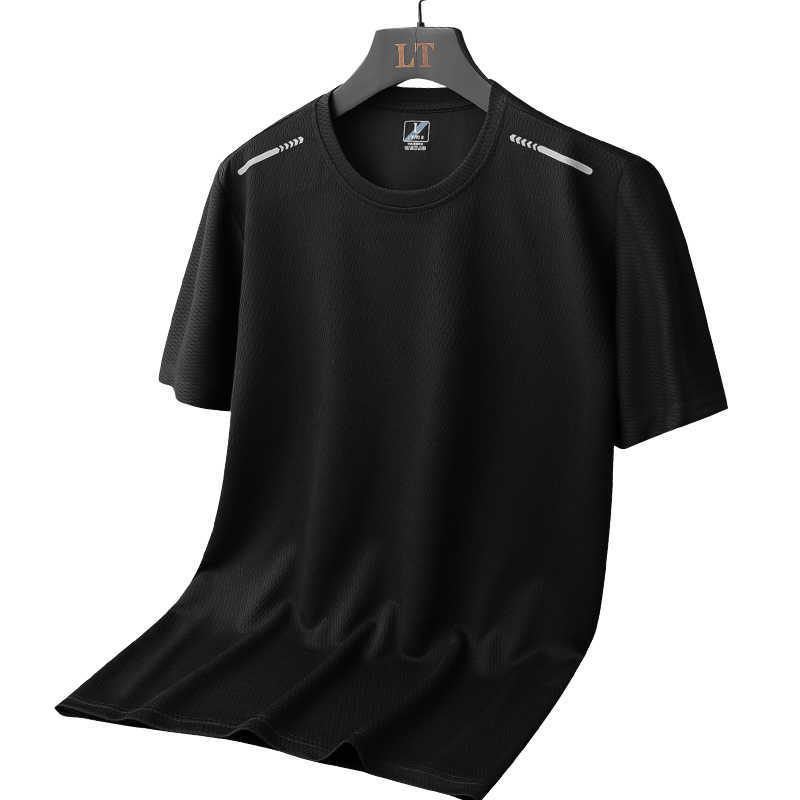 Summer Outdoor Ice Silk Short Sleeve t Shirt Men Solid Color Casual Sports Quick Drying Trip Fishing T 210707