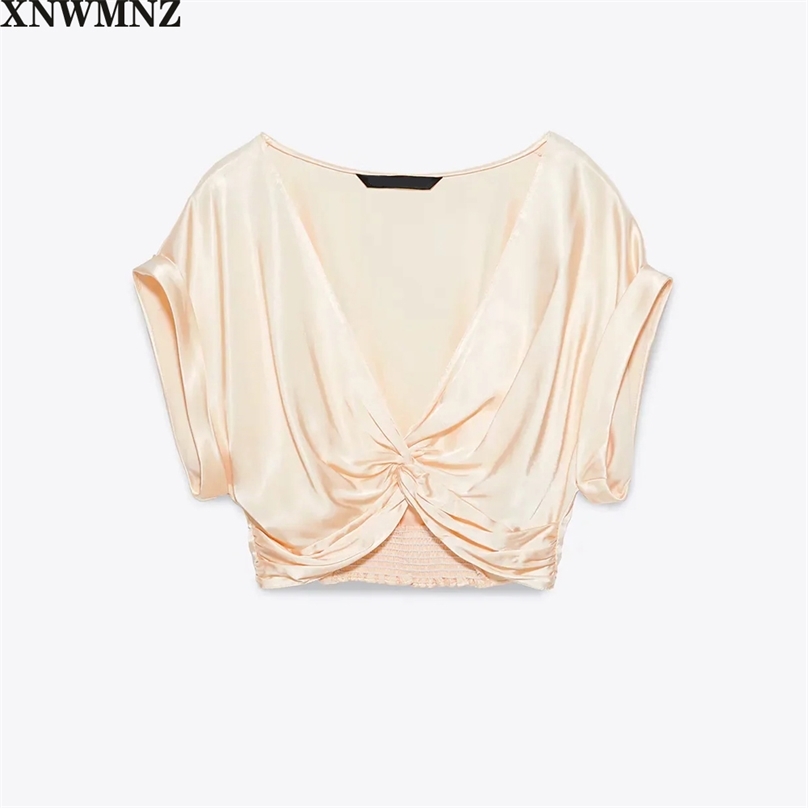 satin top with knot tangerine V-neck crop short turn-up sleeves Shirring on the back and detail frt 210520, Yellow
satin top with knot tangerine V-neck crop short turn-up sleeves Shirring on the back and detail frt 210520, Yellow