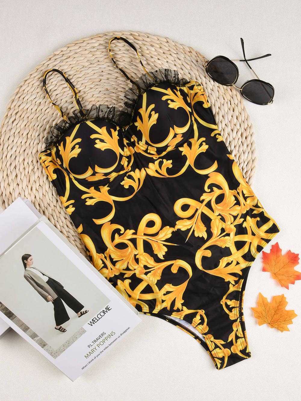 Women Push Up Swimwear Swimsuit Female Bather Leopard Printed Bathing Suit Swim Lady Monokini 5222 210625