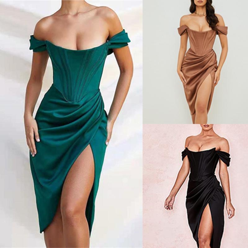Casual Dresses Women Elegant Off Shoulder Push Up Midi Tube Dress With High Slit Cocktail Wedding Guest Birthday Club Party, Black
Casual Dresses Women Elegant Off Shoulder Push Up Midi Tube Dress With High Slit Cocktail Wedding Guest Birthday Club Party, Black