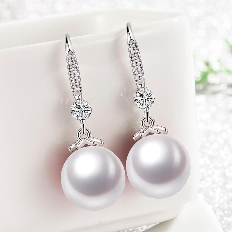 Dangle & Chandelier Fashion 925 Sterling Silver Pearl Drop Earrings For Women Simple White Gold Zircon 12mm Pearls Earring Jewelry Gift
Dangle & Chandelier Fashion 925 Sterling Silver Pearl Drop Earrings For Women Simple White Gold Zircon 12mm Pearls Earring Jewelry Gift