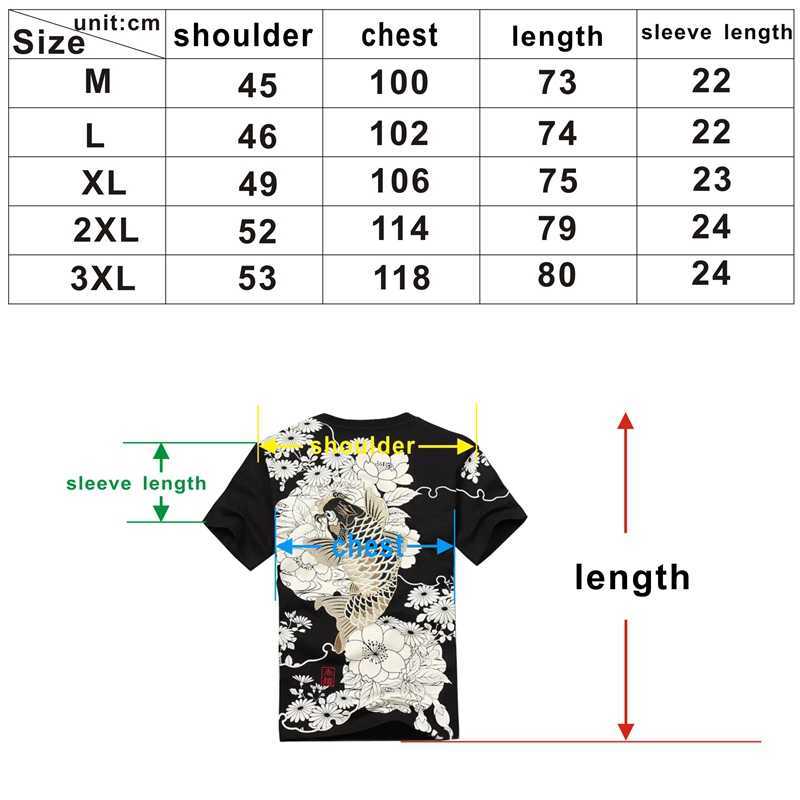 Arrival Hip Hop Knitted Tshirt Homme T Shirt Men Goods Embroidery With Short Carp Tattoo O-neck Cotton Casual 210629