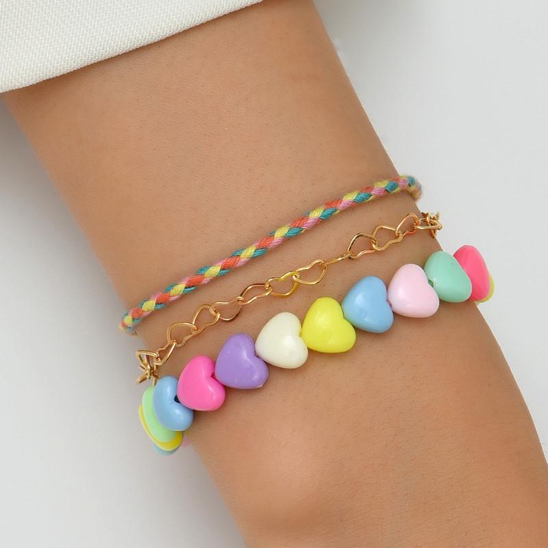 Link, Chain 3 Pcs/Set Fashion Acrylic Heart Bracelets For Women Sweet Woven Bracelet Handmade Set Party Jewelry Gifts
Link, Chain 3 Pcs/Set Fashion Acrylic Heart Bracelets For Women Sweet Woven Bracelet Handmade Set Party Jewelry Gifts