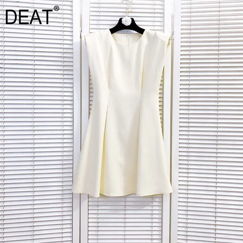 DEAT Women Apricot Midi-Dress Round Neck Sleeveless Arrivals Lady Temperament Fashion Spring Summer 11D652 210709
DEAT Women Apricot Midi-Dress Round Neck Sleeveless Arrivals Lady Temperament Fashion Spring Summer 11D652 210709
