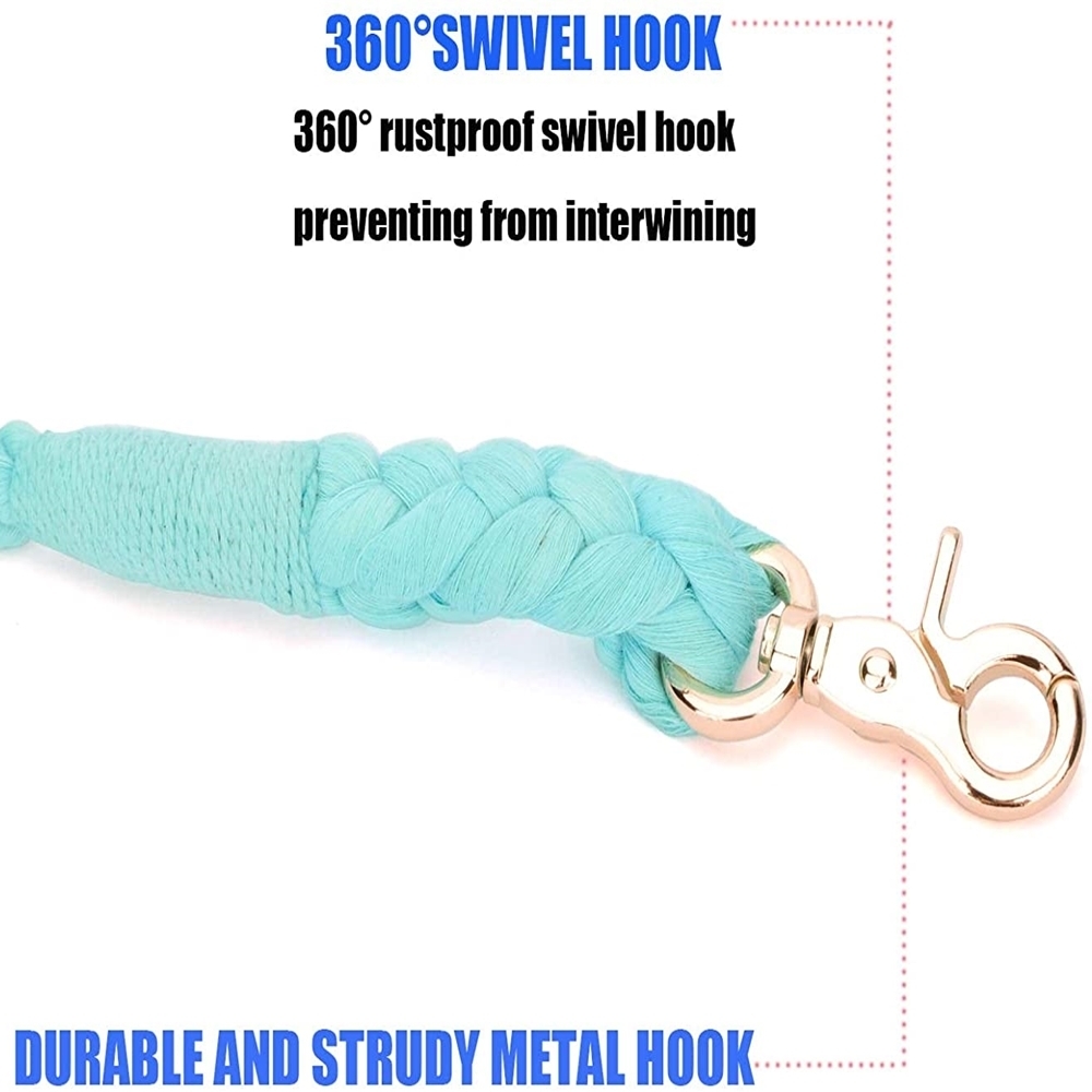 Dog Leash Round Cotton Collar Dogs Leads Rope Rainbow Color Pet Long Leashes Belt Outdoor Dog Puppy Walking Training Leashes 5FT