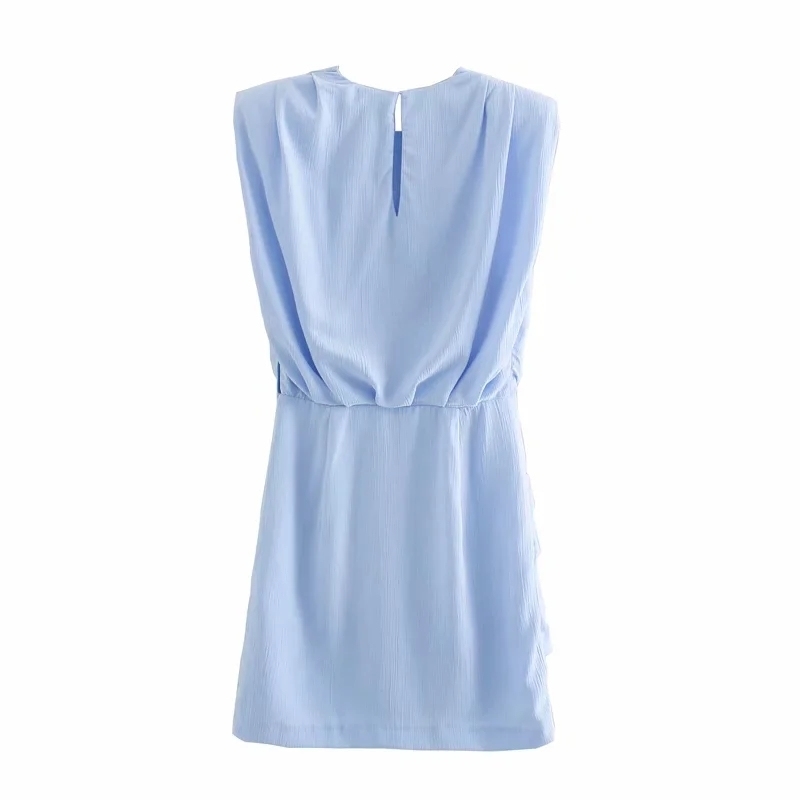 elegant women mid dresses summer fashion female casual blue office ladies slim girls o neck 210430