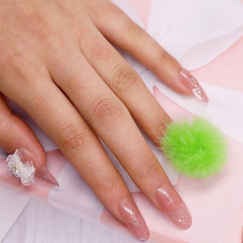 Nail Art Decorations 24 Pcs/Box Cute Fluffy Plush Ball Mixed Magnetic Detachable Pom Poms Soft Charming Accessories