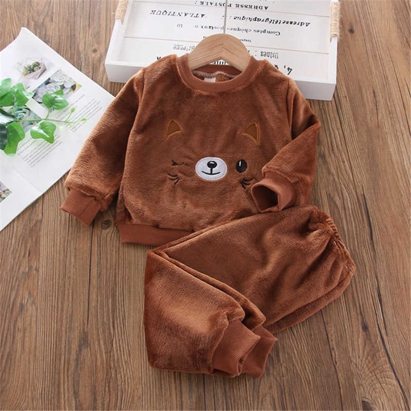 0-6 years Winter Baby Boy Clothing set Casual Fashion cartoon solid indoor Kid Children baby boy clothing 210615