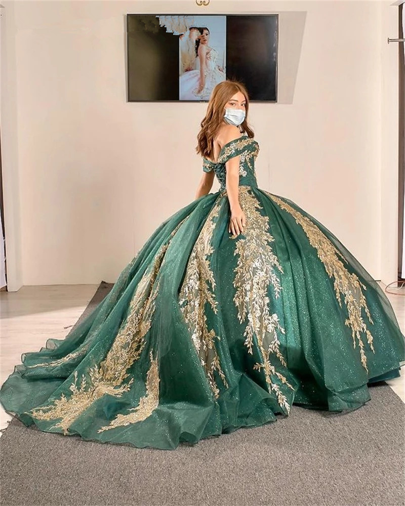 Hunter Green Sequins Quinceanera Dresses With Gold Lace Off Shoulder Beading Sweet 16 Party Dress Vestidos De 15 Anos Birthday Gowns, Purple
Hunter Green Sequins Quinceanera Dresses With Gold Lace Off Shoulder Beading Sweet 16 Party Dress Vestidos De 15 Anos Birthday Gowns, Purple