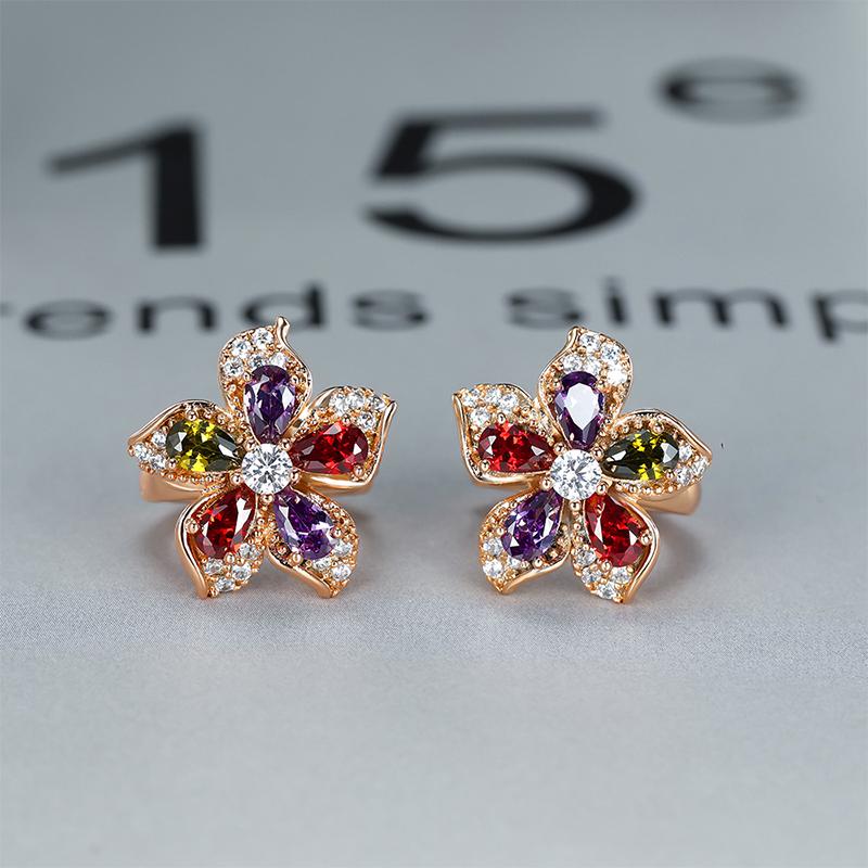 Hoop & Huggie Sweet Cute Rainbow Flower Earrings For Women Girls Exquisite Full Zircon Gold French Romantic Jewelry Gift
Hoop & Huggie Sweet Cute Rainbow Flower Earrings For Women Girls Exquisite Full Zircon Gold French Romantic Jewelry Gift