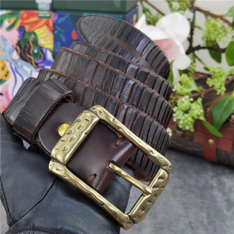 Belts Luxury Stainless Steel Belt Buckle Top Leather Men Designer Retro Carving Ceinture Brass Men's SBT0012, Black;brown
Belts Luxury Stainless Steel Belt Buckle Top Leather Men Designer Retro Carving Ceinture Brass Men's SBT0012, Black;brown