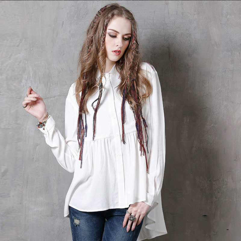 Johnature Cotton Linen Turn-down Collar Single Breasted Retro Embroidered Shirt Spring Long Sleeve Women Tops Shirts 210521, White
Johnature Cotton Linen Turn-down Collar Single Breasted Retro Embroidered Shirt Spring Long Sleeve Women Tops Shirts 210521, White