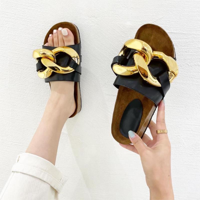 Design Women Slipper Fashion Big Gold Chain Sandals Shoes Round Toe Slip On Mules Flat Heel Casual Slides Flip Flop Slippers, Black
Design Women Slipper Fashion Big Gold Chain Sandals Shoes Round Toe Slip On Mules Flat Heel Casual Slides Flip Flop Slippers, Black