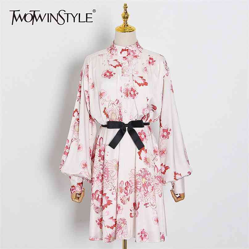 Print Floral Elegant Dress For Women Stand Collar Lantern Long Sleeve High Waist Lace Up Dresses Female 210520, As picture
Print Floral Elegant Dress For Women Stand Collar Lantern Long Sleeve High Waist Lace Up Dresses Female 210520, As picture