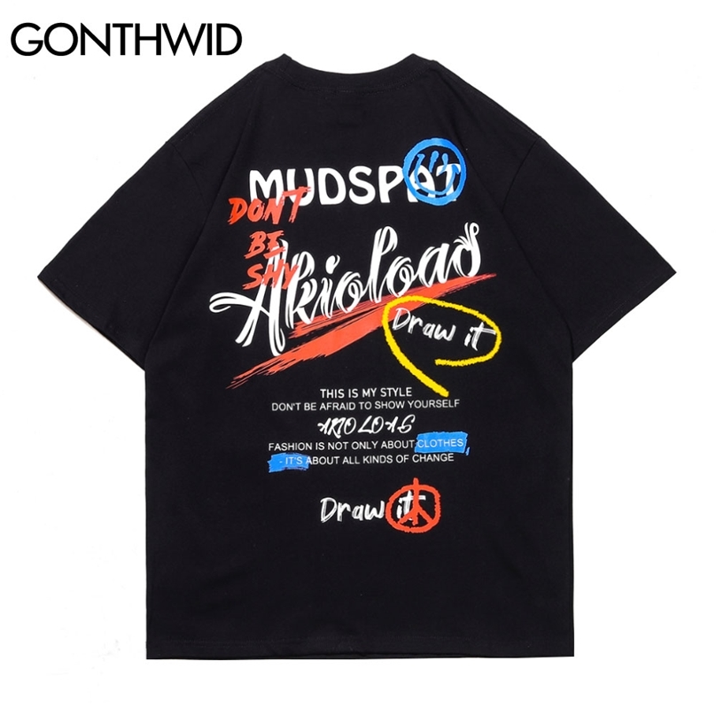Tees Shirts Streetwear Creative Graffiti Letters Casual Cotton Tshirts Hip Hop Fashion Short Sleeve Loose T-Shirts Tops 210602, White
Tees Shirts Streetwear Creative Graffiti Letters Casual Cotton Tshirts Hip Hop Fashion Short Sleeve Loose T-Shirts Tops 210602, White