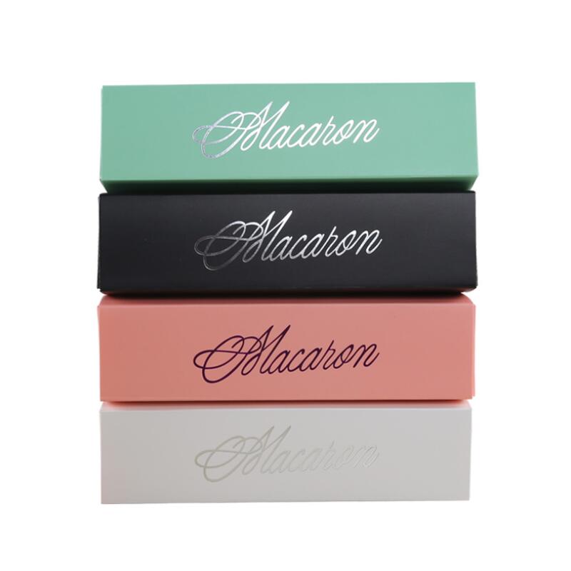 Cake Home Made aron Chocolate Boxes Biscuit ffin Box Retail Paper Packaging 20.3*5.3*5.3cm Black Pink EEC2465 Free shipping