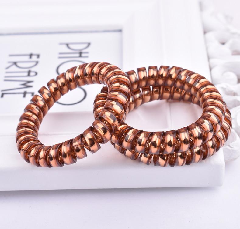 2021 Women Rubber Hair Ties Coil Elastic Hairbands Spiral Shape Hair Rope Girls Headwear Accessories Telephone Wire Cord Hair Ring