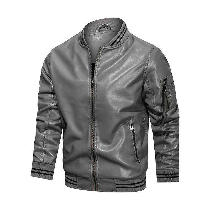Men Casual Moto Biker Leather Jacket Autumn Coat Men Fashion Vintage Outwear Zip Up Distressed Faux Leather Jackets Men 211111