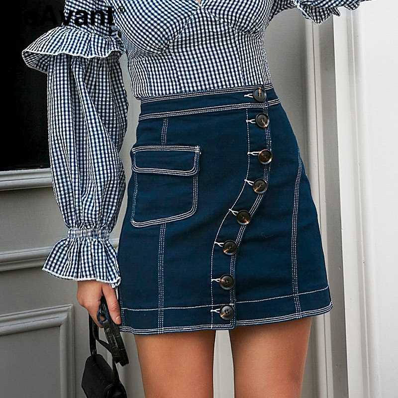 BeAvant Patchwork buttons denim skirt women High waist pocket female a-line mini skirts Casual streetwear ladies jeans skirts 210709, Blue
BeAvant Patchwork buttons denim skirt women High waist pocket female a-line mini skirts Casual streetwear ladies jeans skirts 210709, Blue