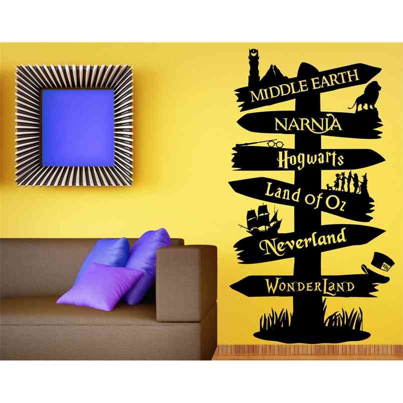 Wall Decal Vinyl Sticker Storybook Signpost Fandom Lord Of The Ring Narnia Peter Pan Typography DY19 210914
Wall Decal Vinyl Sticker Storybook Signpost Fandom Lord Of The Ring Narnia Peter Pan Typography DY19 210914