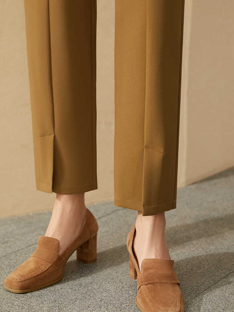 Minimalism Winter Women's Pants Fashion OLstyle High Waist Solid Straight Suit Causal Female Trousers 12040776 210527