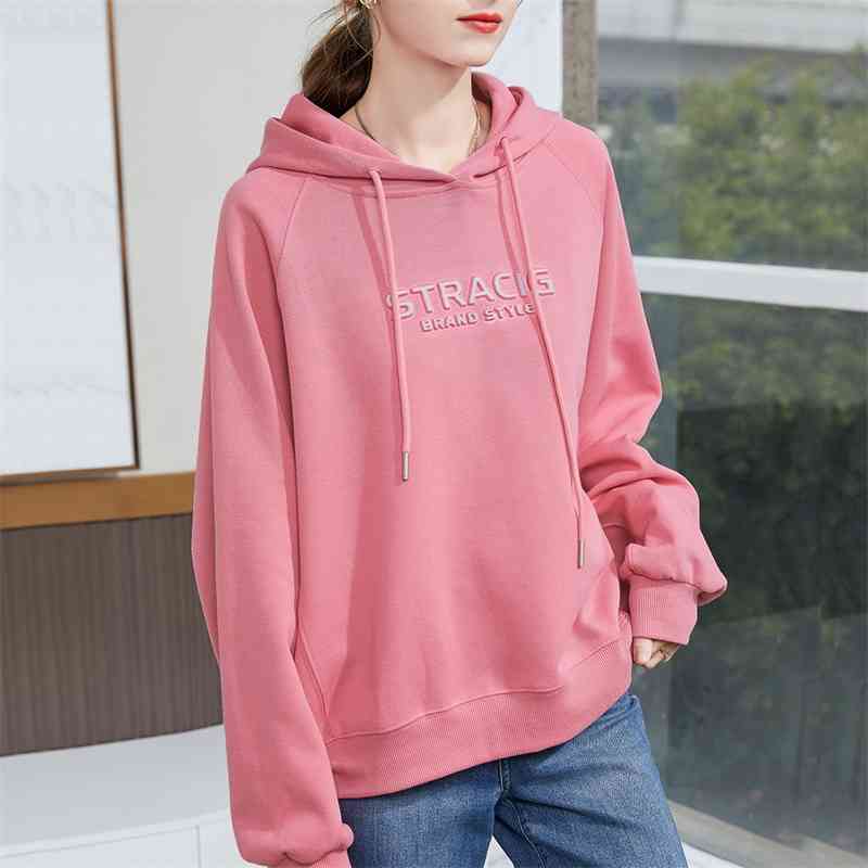 Hooded 3D three-dimensional letter sweater women's autumn Xinjiang cotton top 2021 new foreign style loose coat, Black
Hooded 3D three-dimensional letter sweater women's autumn Xinjiang cotton top 2021 new foreign style loose coat, Black