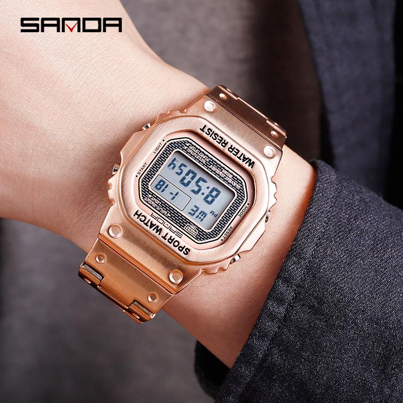 Wristwatches Vintage Business Men Watch Personality Square Digital Electronic Wristwatch Calendar Alarm Steel Band Male Clock Boyfriend Gift
Wristwatches Vintage Business Men Watch Personality Square Digital Electronic Wristwatch Calendar Alarm Steel Band Male Clock Boyfriend Gift