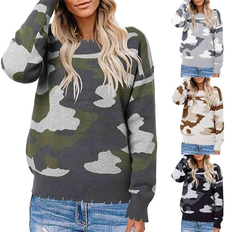 Korean Style Autumn Female Pullover Knit Sweater O-Neck Long Sleeve Loose Casual Camouflage Womens s Winter Mujer 210604, Apricot
Korean Style Autumn Female Pullover Knit Sweater O-Neck Long Sleeve Loose Casual Camouflage Womens s Winter Mujer 210604, Apricot
