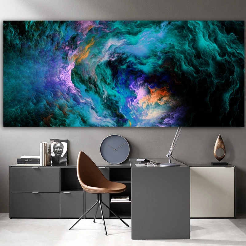 Abstract Green Clouds Painting Modern Home Decor Wall Art Pictures For Living Room Canvas Prints Colorful Posters And Prints