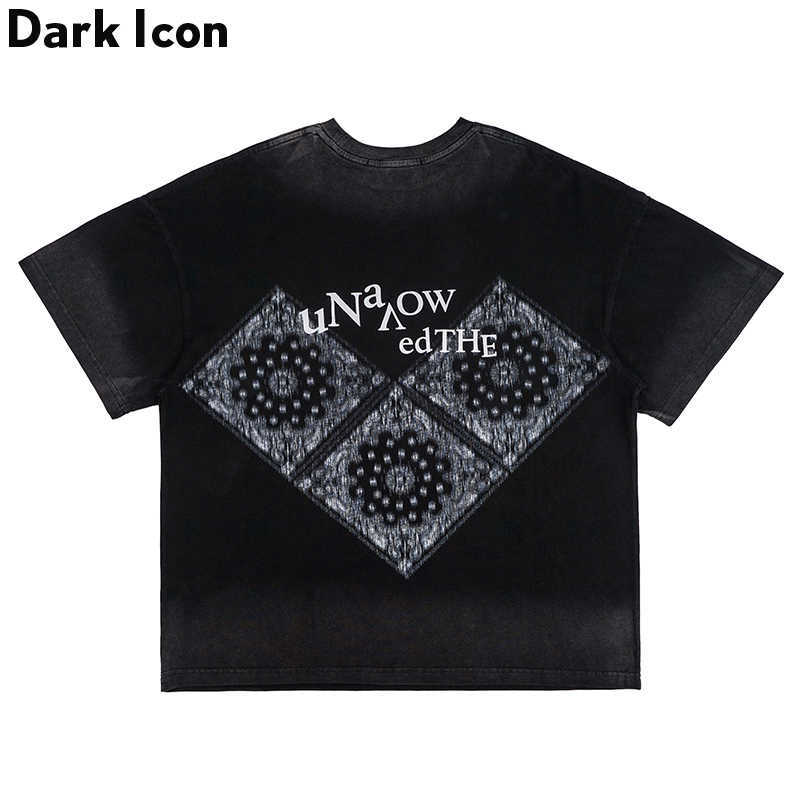 Geometric Bandana T-shirt Men Summer Short Sleeve Streetwear Men's Tshirts Tee Shirt for Man Male Top 210603