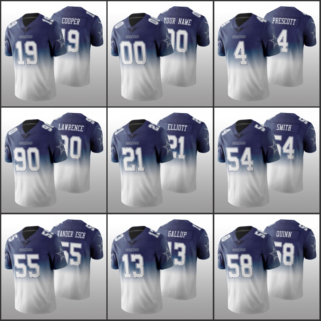 DallasCowboysMen Women Youth #90 Demarcus Lawrence 54 Jaylon Smith 4 Dak Prescott 21 Ezekiel Elliott Custom Navy Gradient Color Crash Jersey
DallasCowboysMen Women Youth #90 Demarcus Lawrence 54 Jaylon Smith 4 Dak Prescott 21 Ezekiel Elliott Custom Navy Gradient Color Crash Jersey