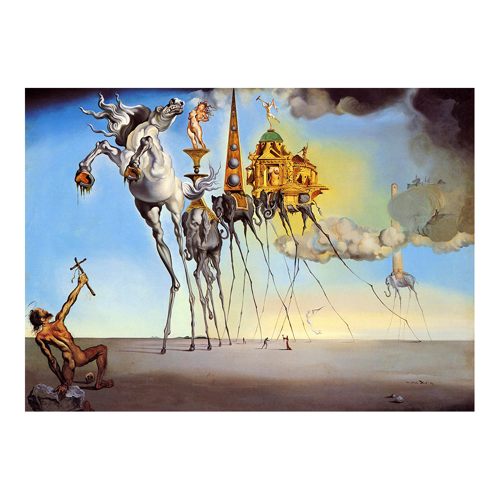 Salvador Dali The Temptation Of Saint Anthony Painting Poster Print Home Decor Framed Or Unframed Photopaper Material