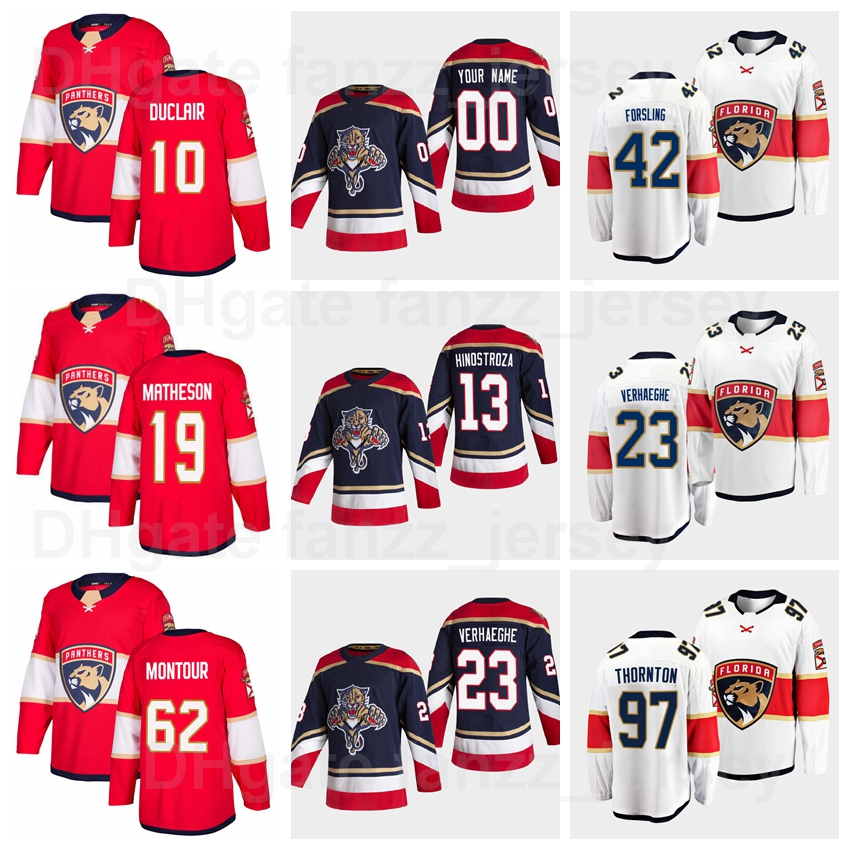 Florida Panthers 13 Sam Reinhart Jersey Hockey 19 Joe Thornton 10 Anthony Duclair 23 Carter Verhaeghe 42 Gustav Forsling 62 Brandon Montour, Black;red
Florida Panthers 13 Sam Reinhart Jersey Hockey 19 Joe Thornton 10 Anthony Duclair 23 Carter Verhaeghe 42 Gustav Forsling 62 Brandon Montour, Black;red