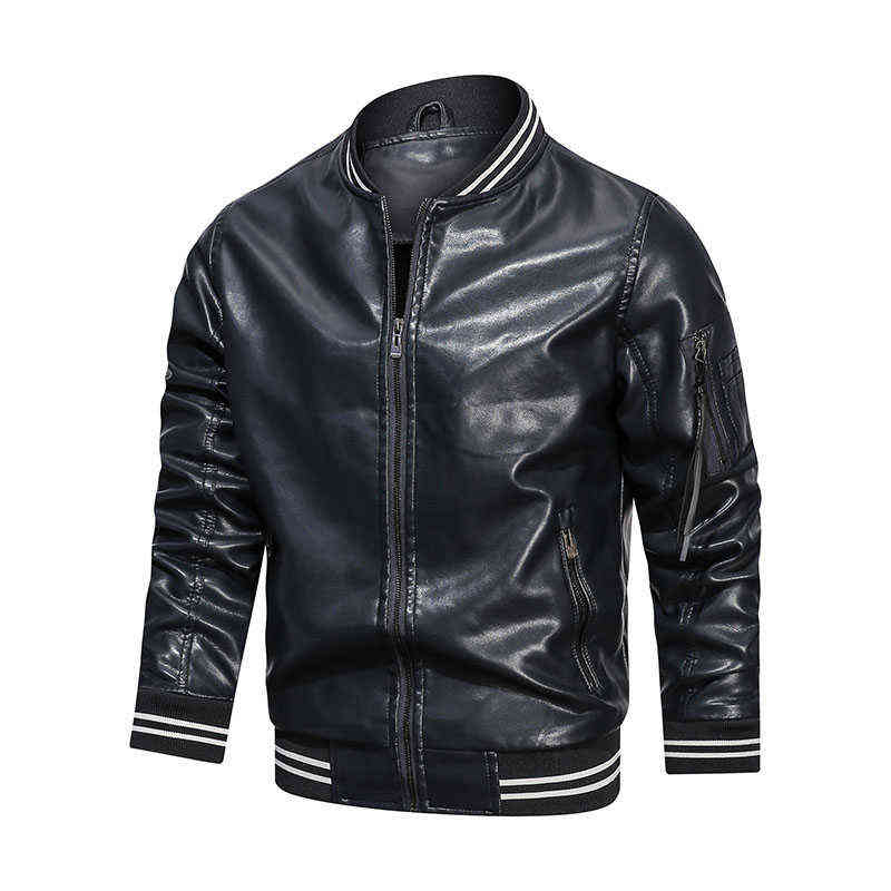 Men Casual Moto Biker Leather Jacket Autumn Coat Men Fashion Vintage Outwear Zip Up Distressed Faux Leather Jackets Men 211111