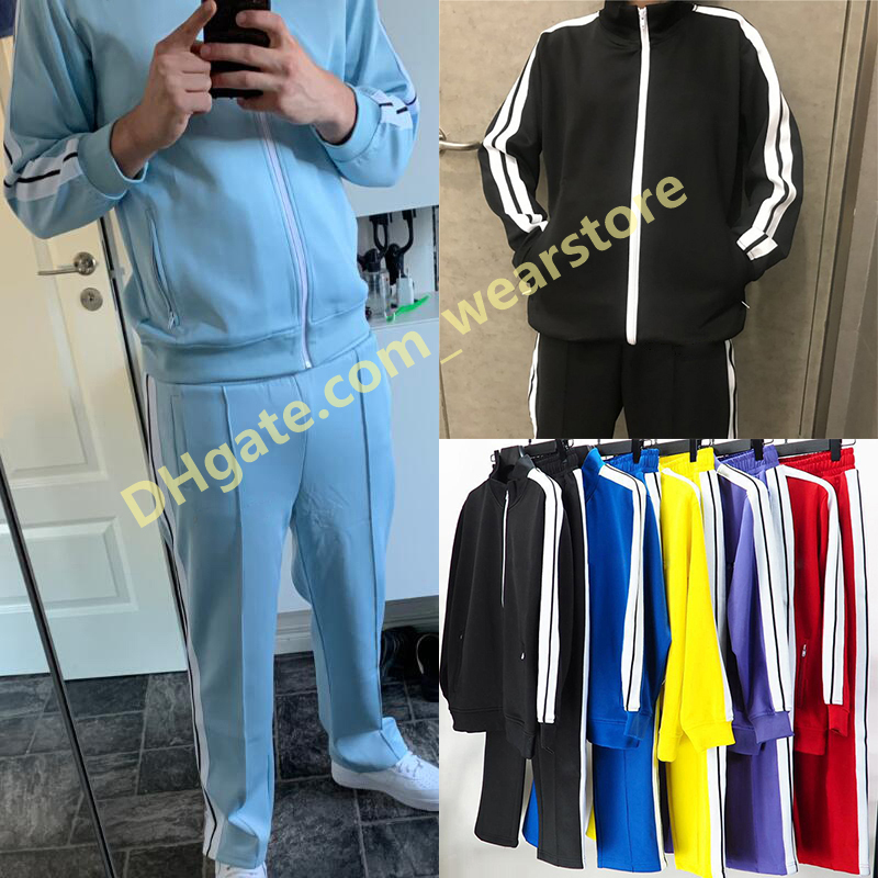 Hot Sale Mens Sports Tracksuit Designer Zipper Jackets Coats Stripe Trousers Lovers Fashion Sets Womens Joggers Running Hoodies High1 Quality Jumper Tracksuits