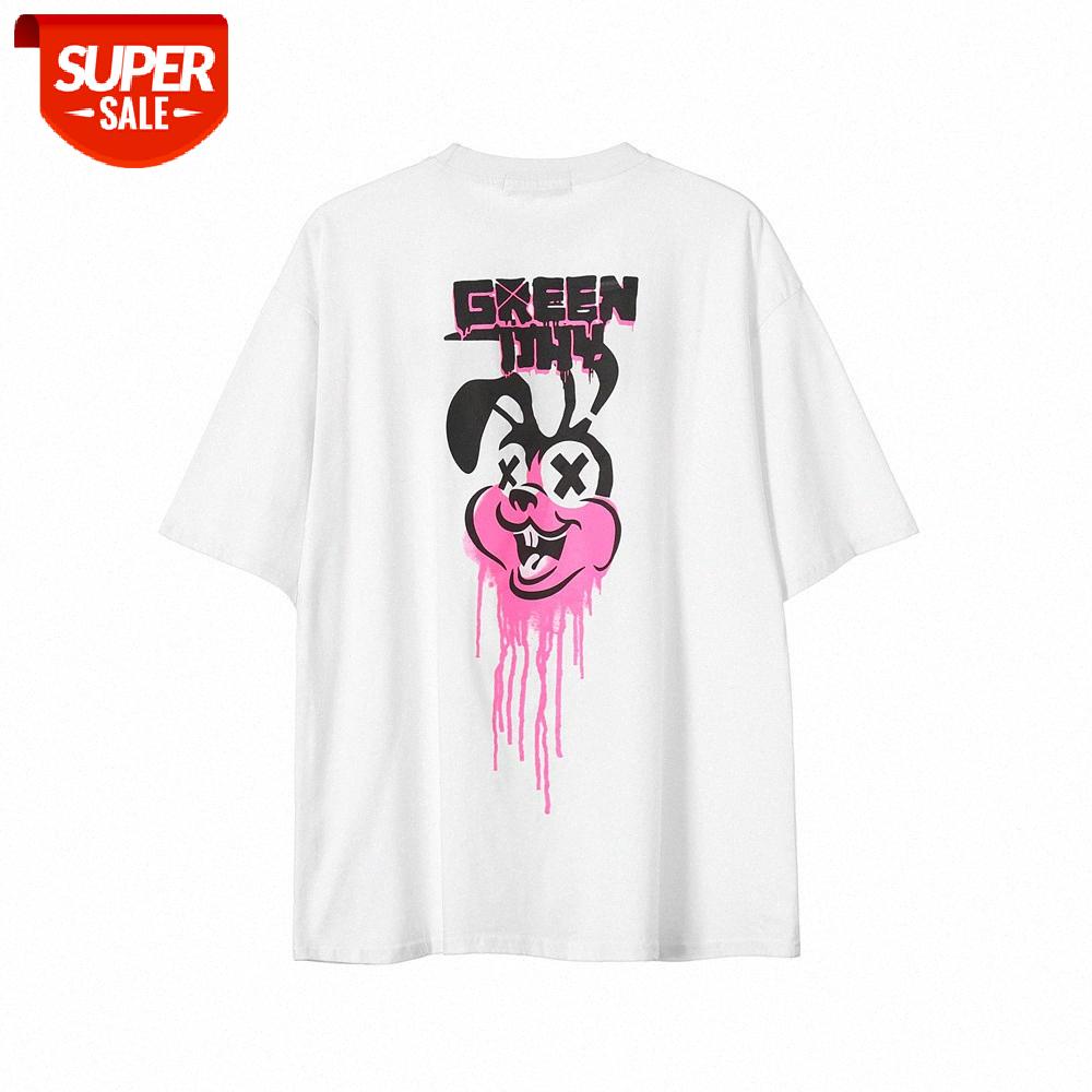 Rabbit graffiti print short-sleeved t-shirt men's street fun loose round neck five-point sleeve #JZ6R, White;black
Rabbit graffiti print short-sleeved t-shirt men's street fun loose round neck five-point sleeve #JZ6R, White;black