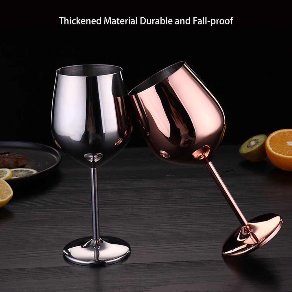 500Ml Rvs Red Wine Cups Silver Rose Gold Red Wine Glass Sap Drink Champagne Goblet Party Bar Kitchen Tools