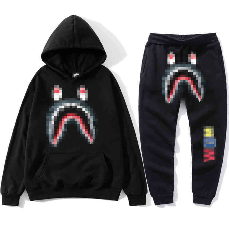 Sweater shark suit men's spring 2021 cartoon printing trend hooded tide brand loose clothes sports pants men, Orange black pants
Sweater shark suit men's spring 2021 cartoon printing trend hooded tide brand loose clothes sports pants men, Orange black pants