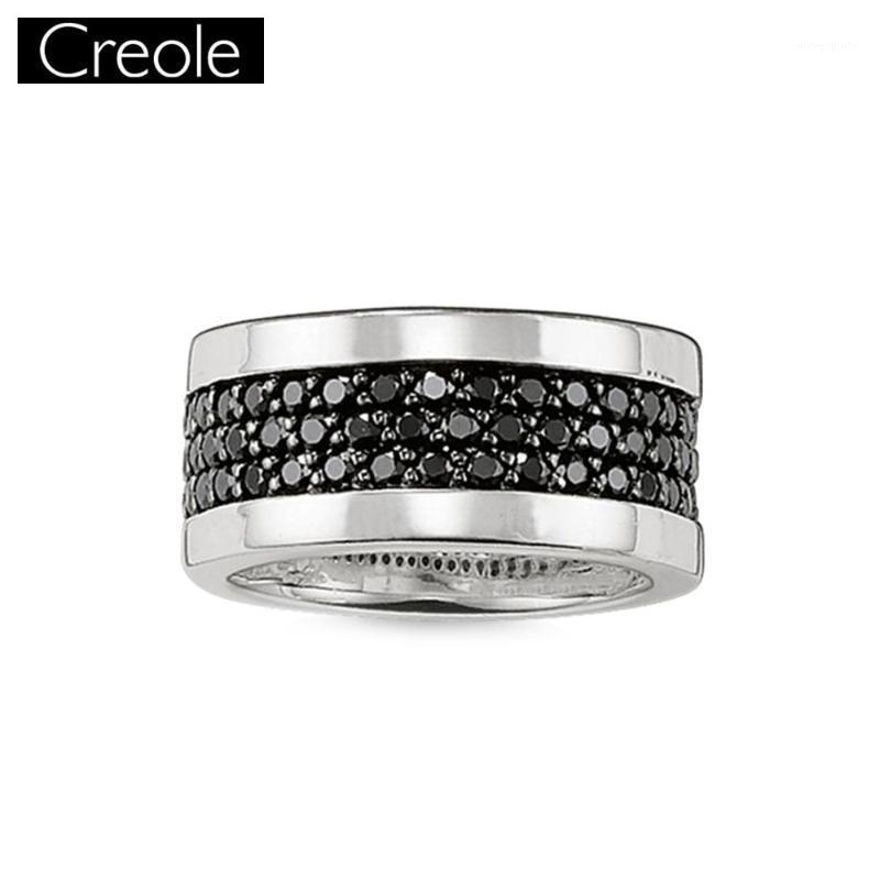 Cluster Rings Black CZ Pave Wedding Eternity Ring, 2021 925 Sterling Silver Zircon Fashion Jewelry Trendy Gift For Women And Men1