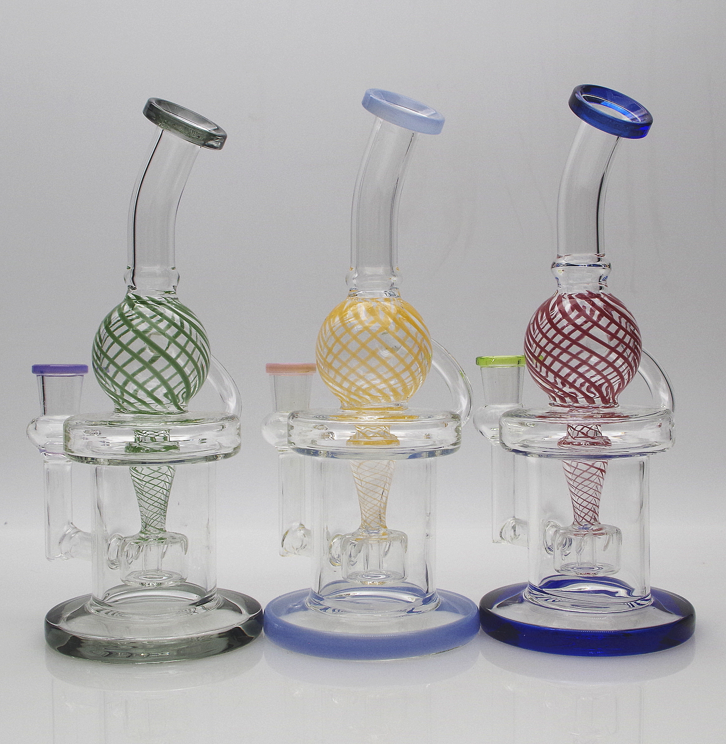 Glass Bong Waterpipe Hookah Recycler Oil Rigs with Color ball Percolator 9inch height and 14mm Bowl
Glass Bong Waterpipe Hookah Recycler Oil Rigs with Color ball Percolator 9inch height and 14mm Bowl