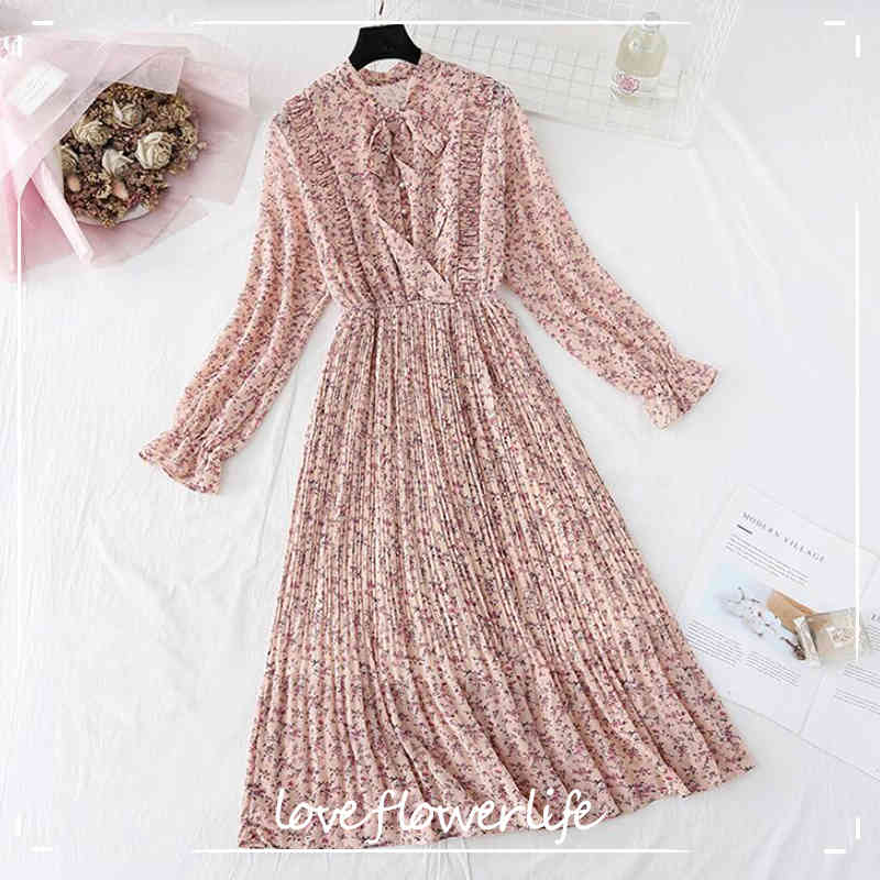 Spring Summer Women Chiffon Dress Fashion Female Casual Long Sleeve Floral Print Pleated Dress Elastic Waist A-line Vestido 210521, Black
Spring Summer Women Chiffon Dress Fashion Female Casual Long Sleeve Floral Print Pleated Dress Elastic Waist A-line Vestido 210521, Black