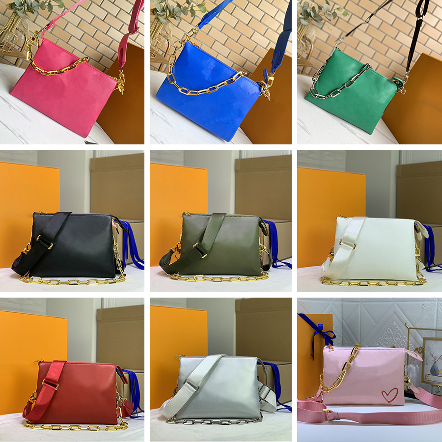M57790 Luxurys COUSSIN Shoulder Bag Woman Metal Chain Embossing Flower Leather Crossbody Bags Designers Handbags Women Storage Cell Phone Coin Purse
M57790 Luxurys COUSSIN Shoulder Bag Woman Metal Chain Embossing Flower Leather Crossbody Bags Designers Handbags Women Storage Cell Phone Coin Purse